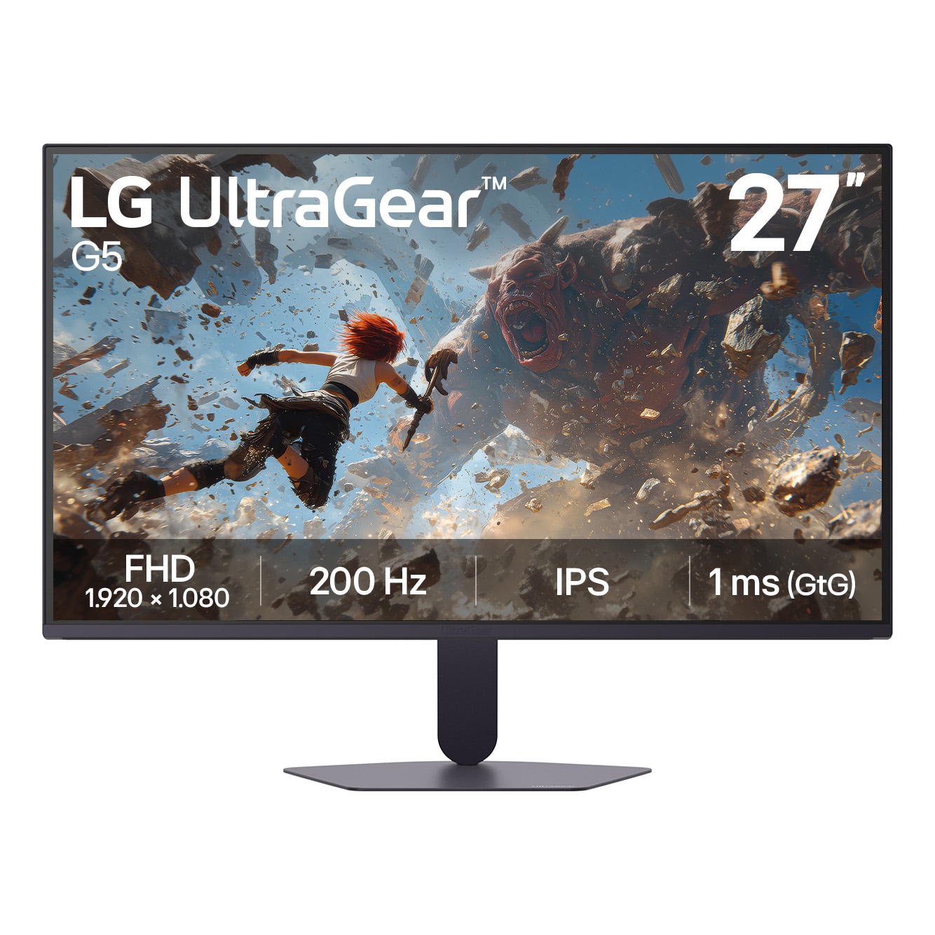 LG 27 Zoll UltraGear™ G5, 200Hz FHD Gaming Monitor, 27G523B-B