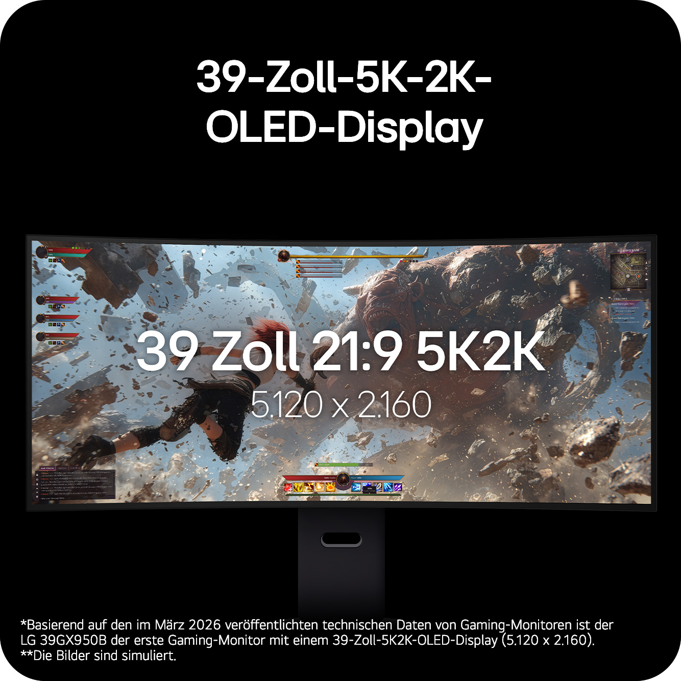 LG 39-Zoll-UltraGear evo GX9, der weltweit erste 39-Zoll-5K2K-OLED-Gaming-Monitor, 39GX950B-B