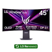 Vorderseite von LG UltraGear™ 45" OLED-Gaming-Monitor 5K2K | 0,03 ms (GtG), DP 2.1 45GX950A-B.OUTELT