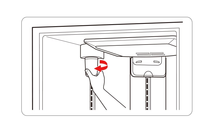 Entferne die alte Patrone Nimm die neue Patrone aus der Verpackung und entferne die rote Kappe Richte die Ohren der Patrone so aus, dass sie in den Filterkopf eingesetzt werden kann