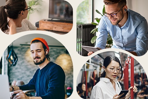 Eine Lifestyle-Abbildung mit den LG TONE Free T90S