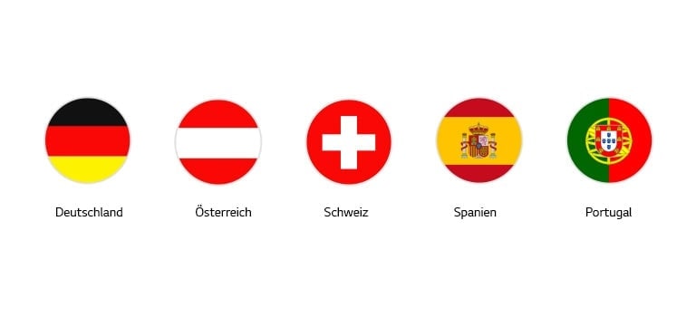 Deutschland Österreich Schweiz Spanien Portugal Flaggen.