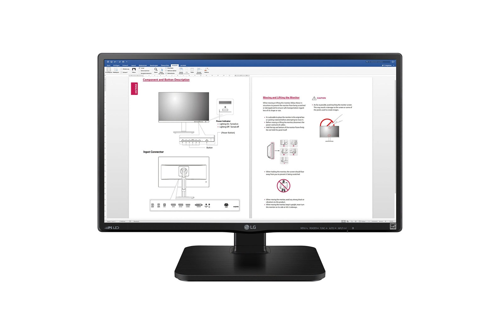 Vorderseite von LG 24&#34; FHD IPS Business Monitor 24BK450H-B