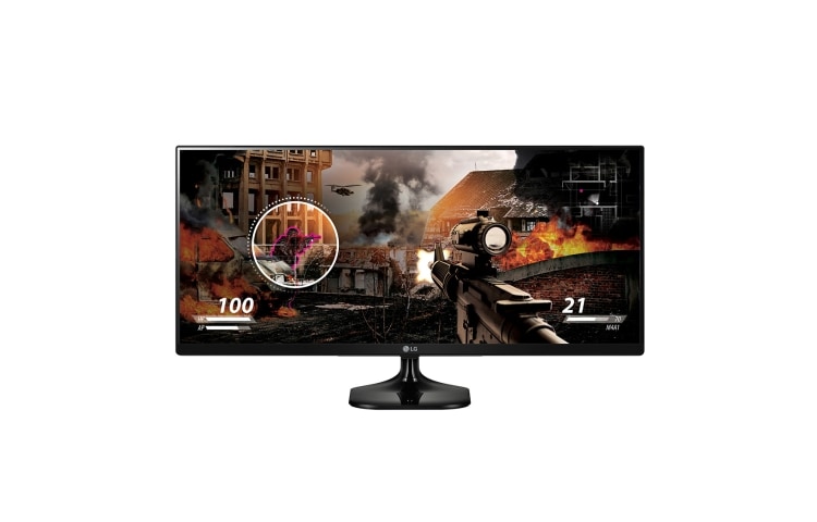 Vorderseite von 21:9 UltraWide™ Monitor 29UM58 mit 73,66 cm (29 Zoll) Bildschirmdiagonale, Dynamic Action Sync und Game Mode 29UM58-P