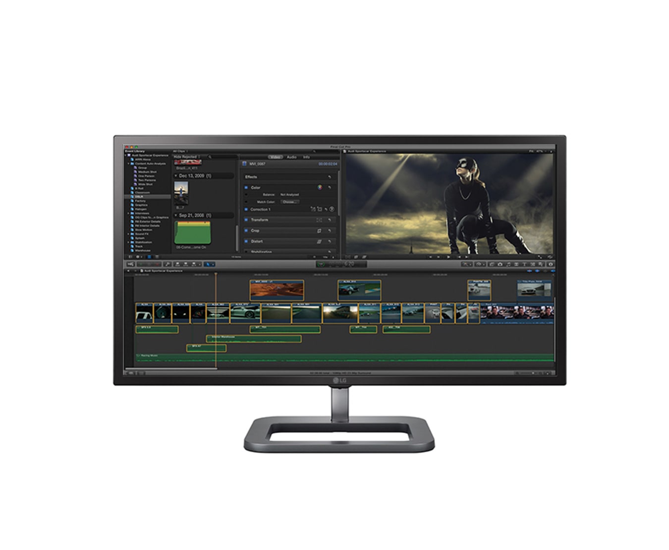 Vorderseite von Digital Cinema 4K Monitor mit 78,74 cm (31 Zoll) Bildschirmdiagonale, hoher Auflösung von 4096 x 2160 und 149ppi Pixeldichte 31MU97Z-B