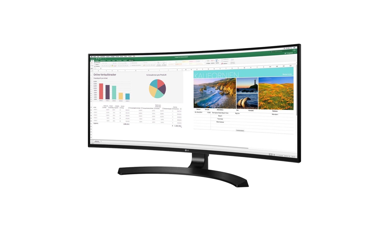 Vorderseite von LG IPS 21:9 Curved UltraWide™ QHD Monitor mit 86,36 cm (34 Zoll) Bildschirmdiagonale 34CB98-B