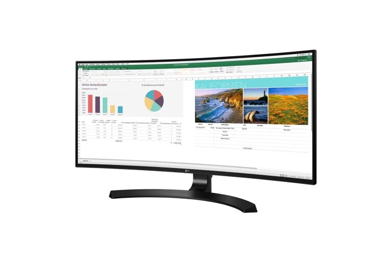 Vorderseite von LG IPS 21:9 Curved UltraWide™ QHD Monitor mit 86,36 cm (34 Zoll) Bildschirmdiagonale 34CB98-B