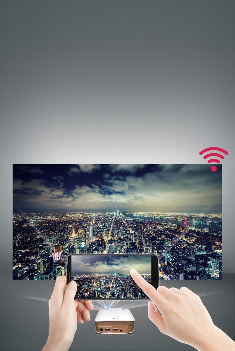 Drahtlose Technologie. Verbindung zwischen Smartphone und Projektor1