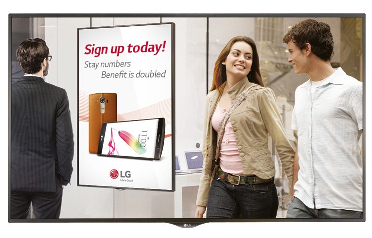 LG Geräuscharmut und geringer Energieverbrauch bei erhöhter Helligkeit, 55XS2B
