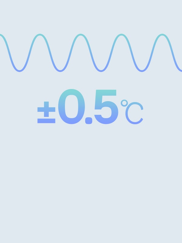 LG Kühlschrank-Grafik mit Blattgemüse und ±0,5°C-Anzeige zeigt LinearCooling für präzise Temperaturregelung.