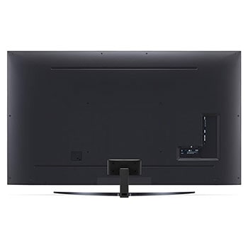 Rückansicht des LG UHD AI ThinQ 4K UT81 Smart TV mit zentraler Befestigung und Anschlussbereich.