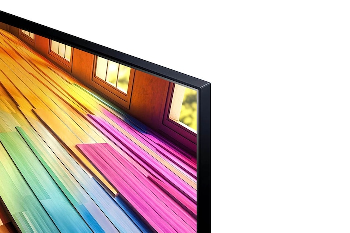 Nahaufnahme der Oberkante des LG UHD TV UT80