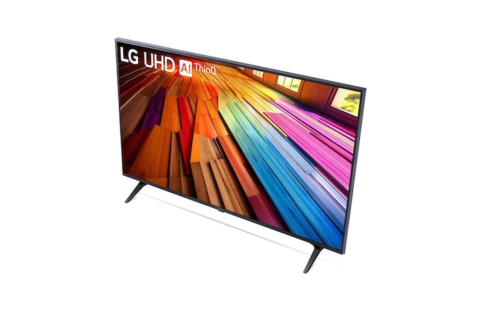 Nahaufnahme der Oberkante des LG UHD TV UT80