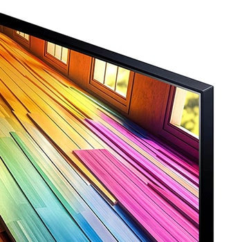 Nahaufnahme der Oberkante des LG UHD TV UT80