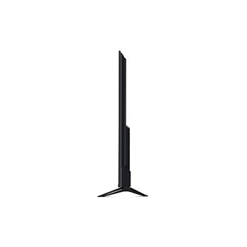 Seitenansicht des LG UHD AI ThinQ 4K UT73 Smart TV zur Darstellung der Tiefe und des schlanken Designs.
