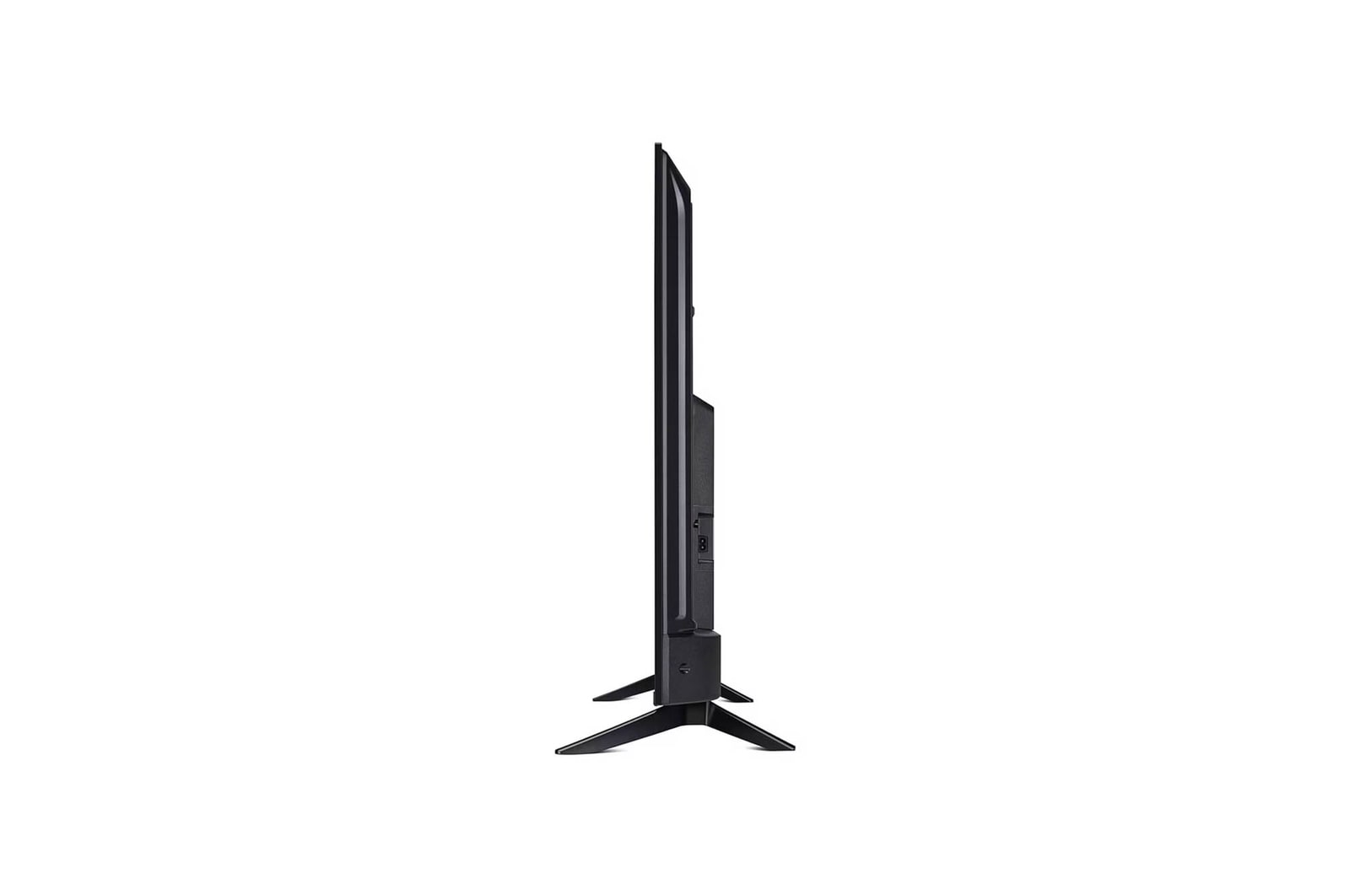 Seitenansicht des LG UHD AI ThinQ 4K UT73 Smart TV zur Darstellung der Tiefe und des schlanken Designs.