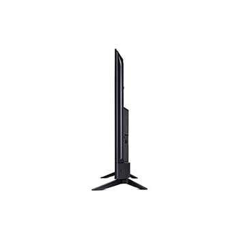 Seitenansicht des LG UHD AI ThinQ 4K UT73 Smart TV zur Darstellung der Tiefe und des schlanken Designs.