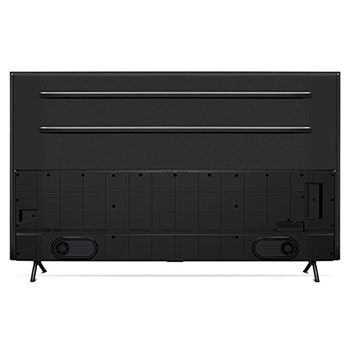 Rückansicht des LG UHD AI ThinQ 4K UT91 Smart TV, zeigt Rückwandaufbau und Befestigungspunkte.