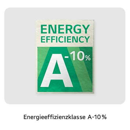 Das offizielle Energieeffizienzlabel der LG Waschmaschine F6WR701Y, das die hocheffiziente Klasse A-10% zeigt.