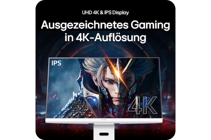 LG UltraGear Gaming Monitor 32 Zoll mit UHD 4K IPS Display für gestochen scharfe Details und lebendige Farben im Spiel.