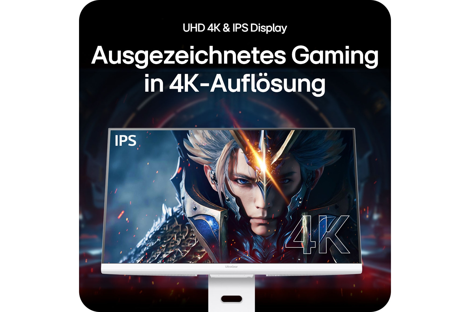 LG UltraGear Gaming Monitor 32 Zoll mit UHD 4K IPS Display für gestochen scharfe Details und lebendige Farben im Spiel.