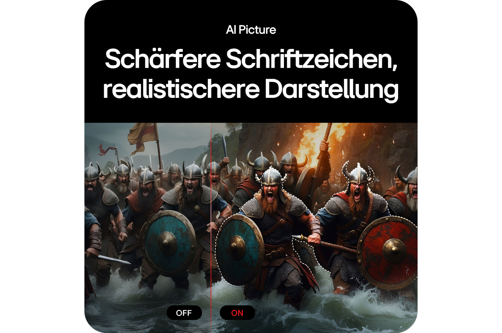 AI Picture Technologie sorgt für klare Schrift und realistische Details für ein optimiertes Spielerlebnis.