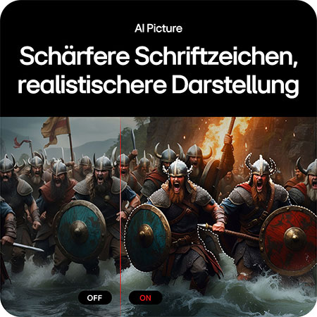 AI Picture Technologie sorgt für klare Schrift und realistische Details für ein optimiertes Spielerlebnis.