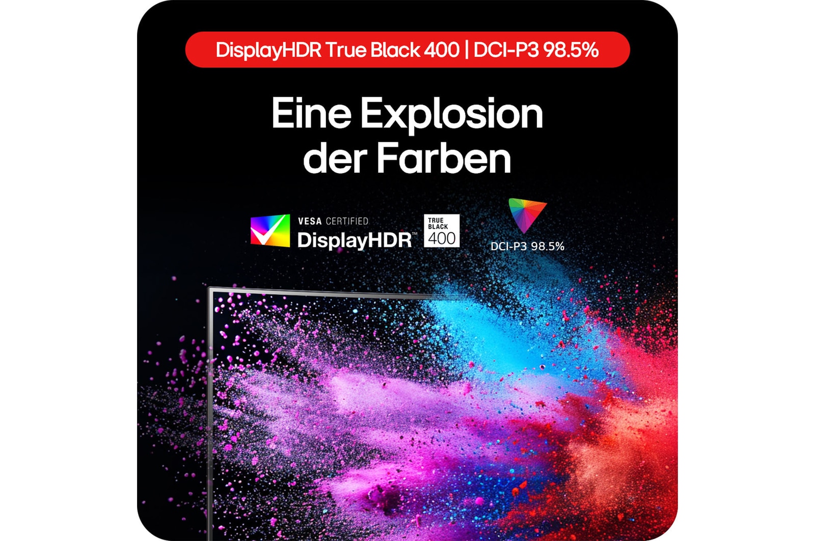 LG UltraGear 34-Zoll Gaming Monitor 34GS95QE-B mit DisplayHDR True Black 400 und 98,5 % DCI-P3 für lebendige Farbwiedergabe.