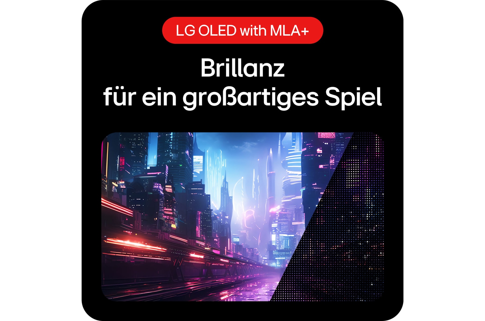 LG UltraGear OLED Gaming Monitor 34GS95QE-w mit MLA+ für brillante Helligkeit und klare Darstellung.