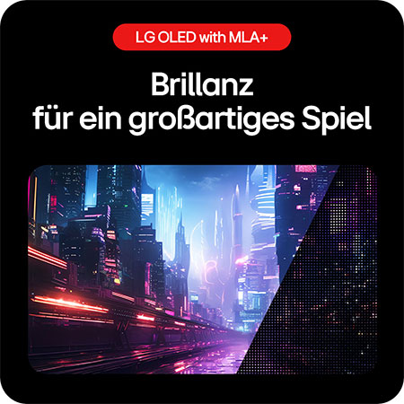 Die MLA+ Technologie des LG UltraGear OLED Monitors sorgt für mehr Helligkeit und detailreiche Darstellung.