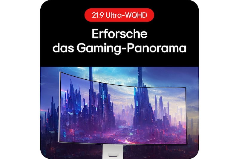 Das Ultra-WQHD 21:9-Format des LG UltraGear 39-Zoll Monitors bietet ein panoramisches Gaming-Sichtfeld.