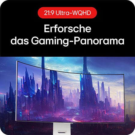 Das Ultra-WQHD 21:9-Format des LG UltraGear 39-Zoll Monitors bietet ein panoramisches Gaming-Sichtfeld.