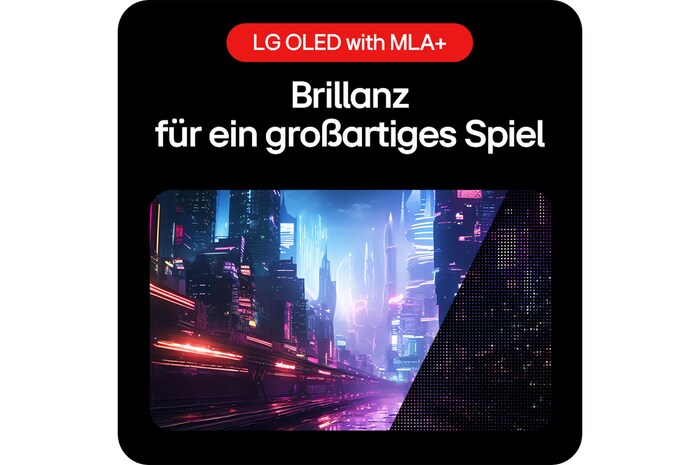 LG UltraGear OLED Gaming-Monitor mit MLA+ Technologie für außergewöhnliche Helligkeit und detailreiche Darstellung beim Gaming.