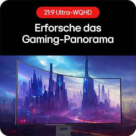 LG UltraGear 45-Zoll Ultra-WQHD Gaming-Monitor mit breitem 21:9-Panoramablick für erweiterte Gaming-Welten.