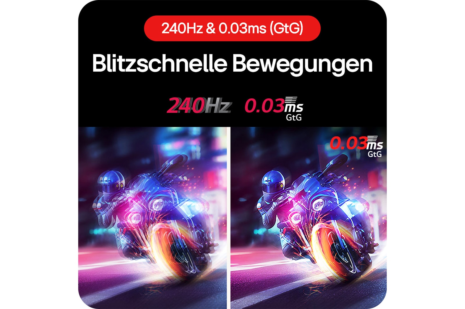  Intuitive 8Ultraschnelle 240Hz Bildwiederholrate und 0,03ms Reaktionszeit für flüssige Gaming-Bewegungen.00R-Krümmung für ein immersives Seherlebnis.