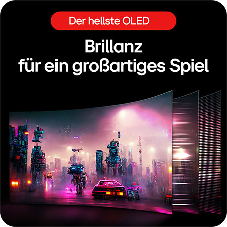 Brillantes Gameplay mit der hellsten OLED-Display-Technologie.