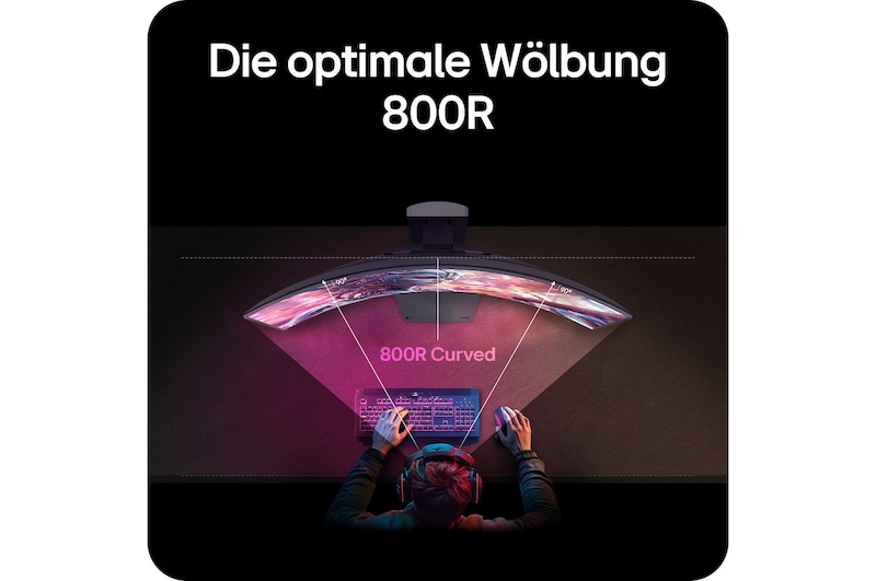 800R Curved Display für ein natürliches Sichtfeld und intensives Spielerlebnis.