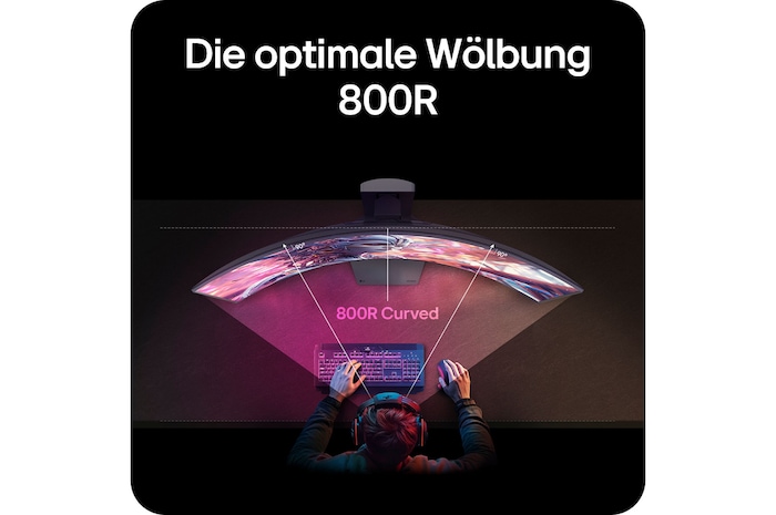 800R Curved Display für ein natürliches Sichtfeld und intensives Spielerlebnis.