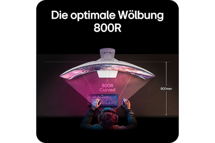 800R Curved Display für ein natürliches Sichtfeld und intensives Spielerlebnis.