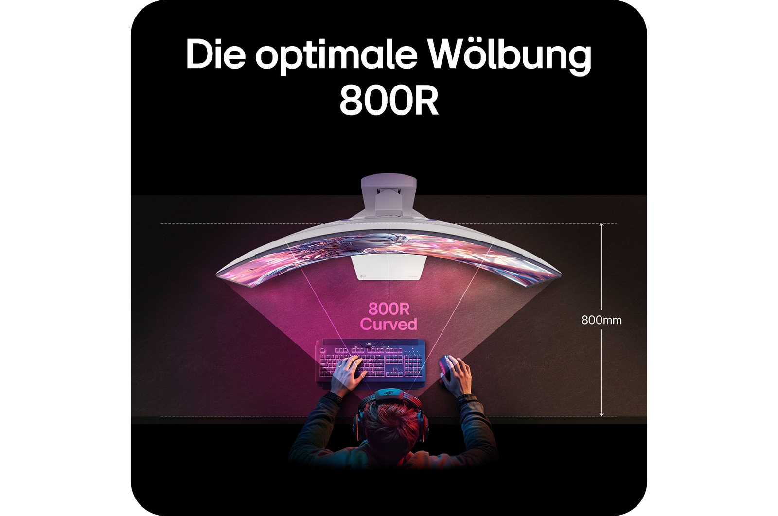 800R Curved Display für ein natürliches Sichtfeld und intensives Spielerlebnis.