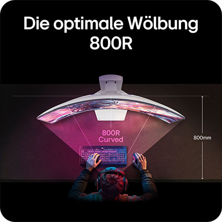 800R Curved Display für ein natürliches Sichtfeld und intensives Spielerlebnis.