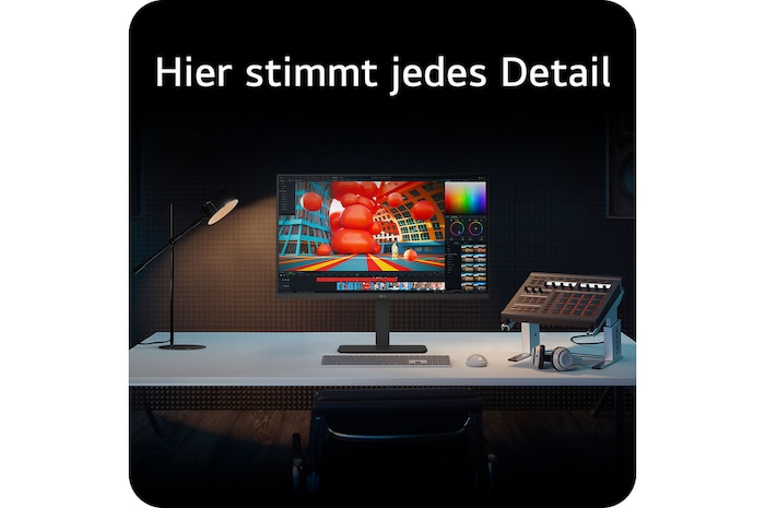 Präzise Detaildarstellung auf dem LG UltraFine 32-Zoll UHD 4K Monitor für professionelle Workflows.