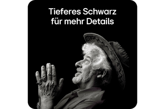 Tiefes Schwarz und verbesserte Detaildarstellung auf dem LG UltraFine UHD 4K Monitor.