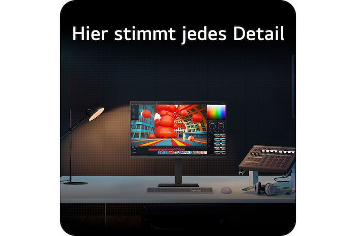 Präzise Detaildarstellung auf dem LG UltraFine 27-Zoll UHD 4K Monitor für professionelle Workflows.