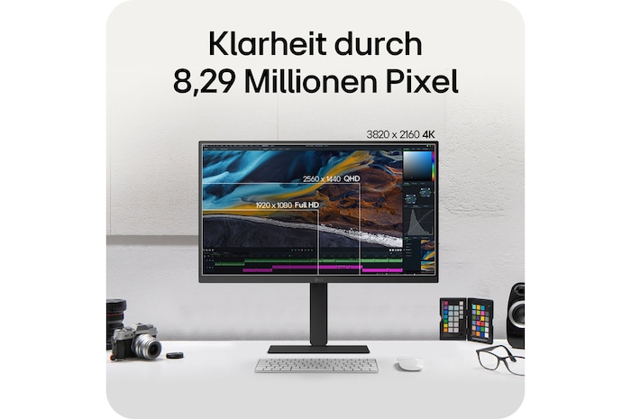 Klarheit mit 8,29 Millionen Pixeln auf dem LG UltraFine 27-Zoll UHD 4K Display für gestochen scharfe Bilder.