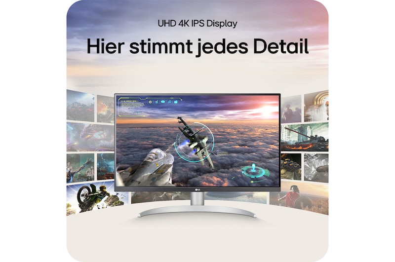 Das UHD 4K IPS Display des LG UltraFine 27-Zoll Monitors liefert gestochen scharfe Details und konsistente Farbgenauigkeit für kreative und professionelle Nutzung.