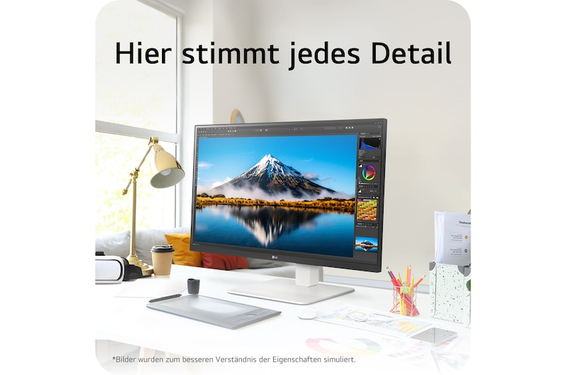 Der LG UltraFine 27US550-W 27-Zoll 4K UHD Monitor zeigt jedes Detail klar mit IPS-Technologie und liefert professionelle Präzision für Bildbearbeitung und kreative Workflows.