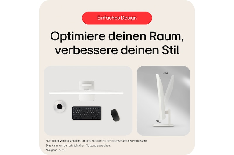 Minimalistisches Smart Monitor-Design optimiert Arbeitsplatz-Ästhetik mit klaren Linien, elegantem weißen Finish und platzsparendem Profil für moderne Büros.