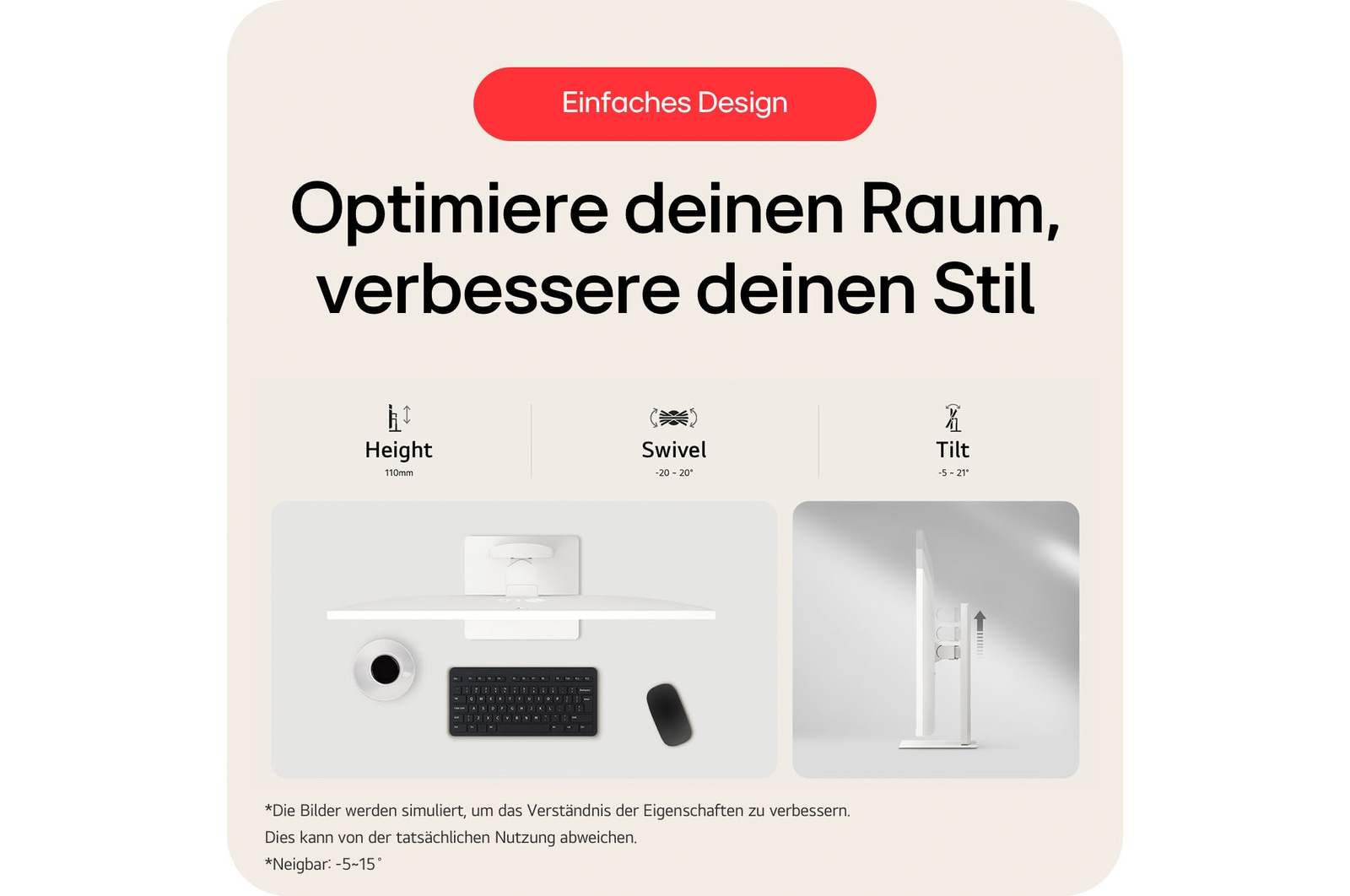 Minimalistisches Smart Monitor-Design optimiert Arbeitsplatz-Ästhetik mit klaren Linien, elegantem weißen Finish und platzsparendem Profil für moderne Büros.