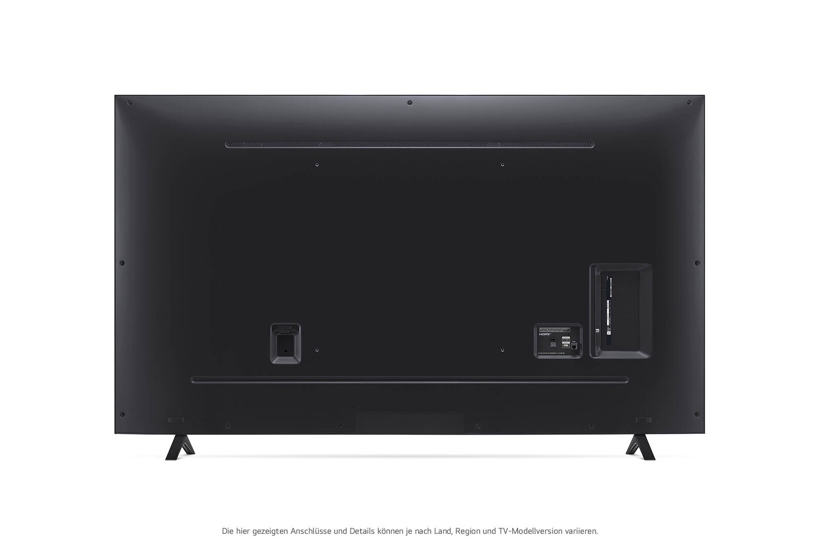 Rückansicht des LG NanoCell AI NANO82 4K Smart TV 2024 mit Anschlussfeld und VESA-Montagepunkten.